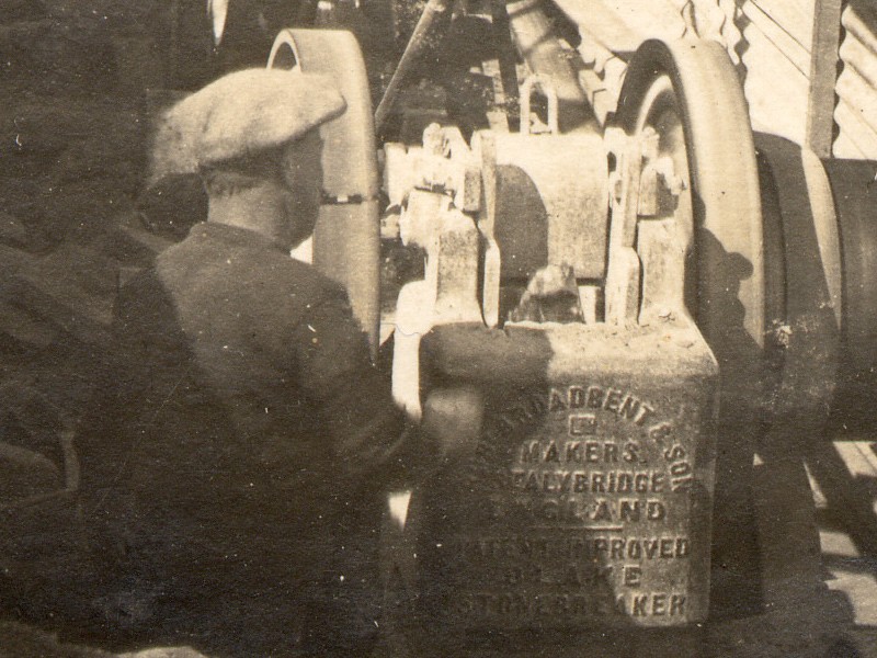 Close up of the stone breaker machine